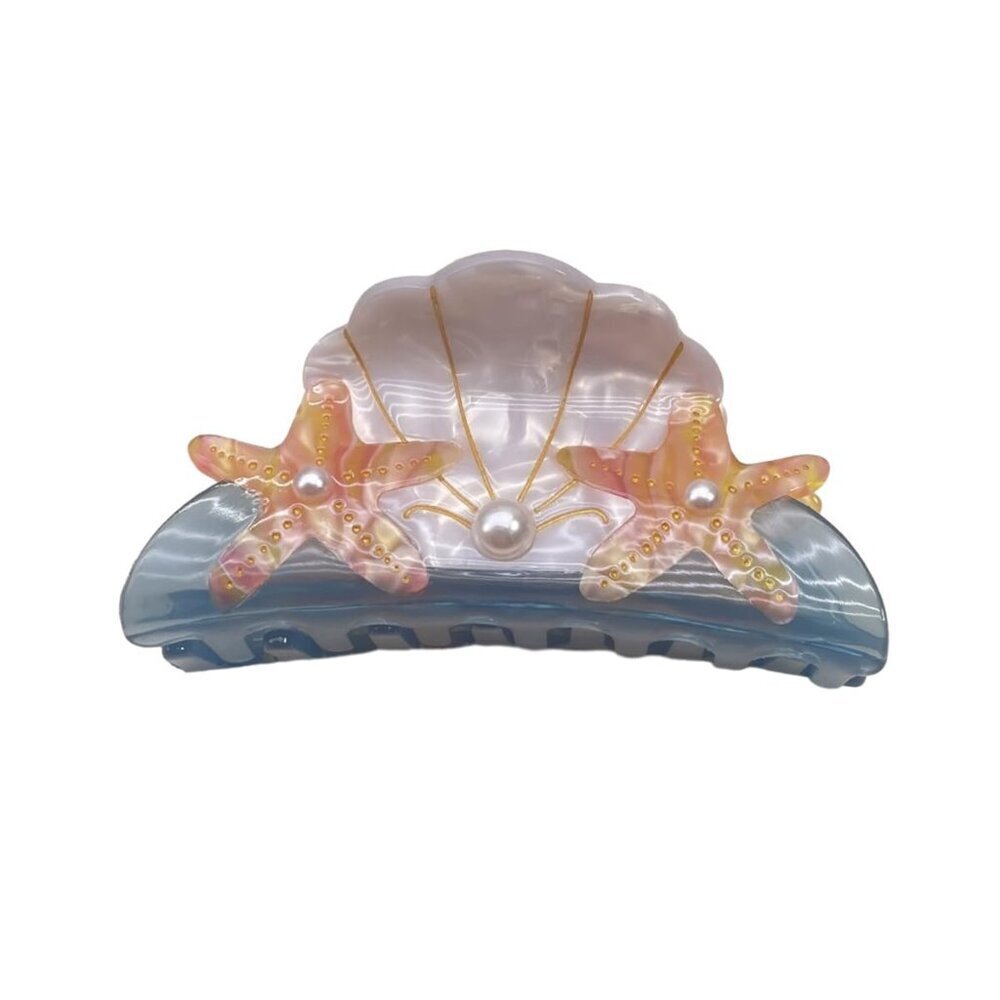 Starfish and Shell Hair Claw Acetate Small Clips for Women Kids Hair Accessories
